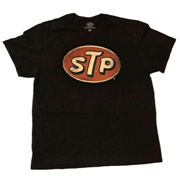 Retro STP Oil Company T-Shirt Men’s 2XL Black Classic Auto Racing Energizer Tee - Picture 1 of 6